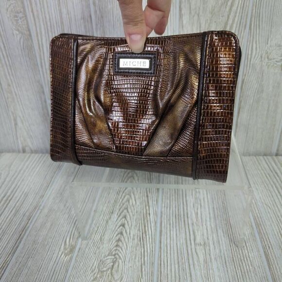 Miche Womens Inga Shell Bag Purse Cover Crocodile Copper Brown Discontinued New - Picture 8 of 8
